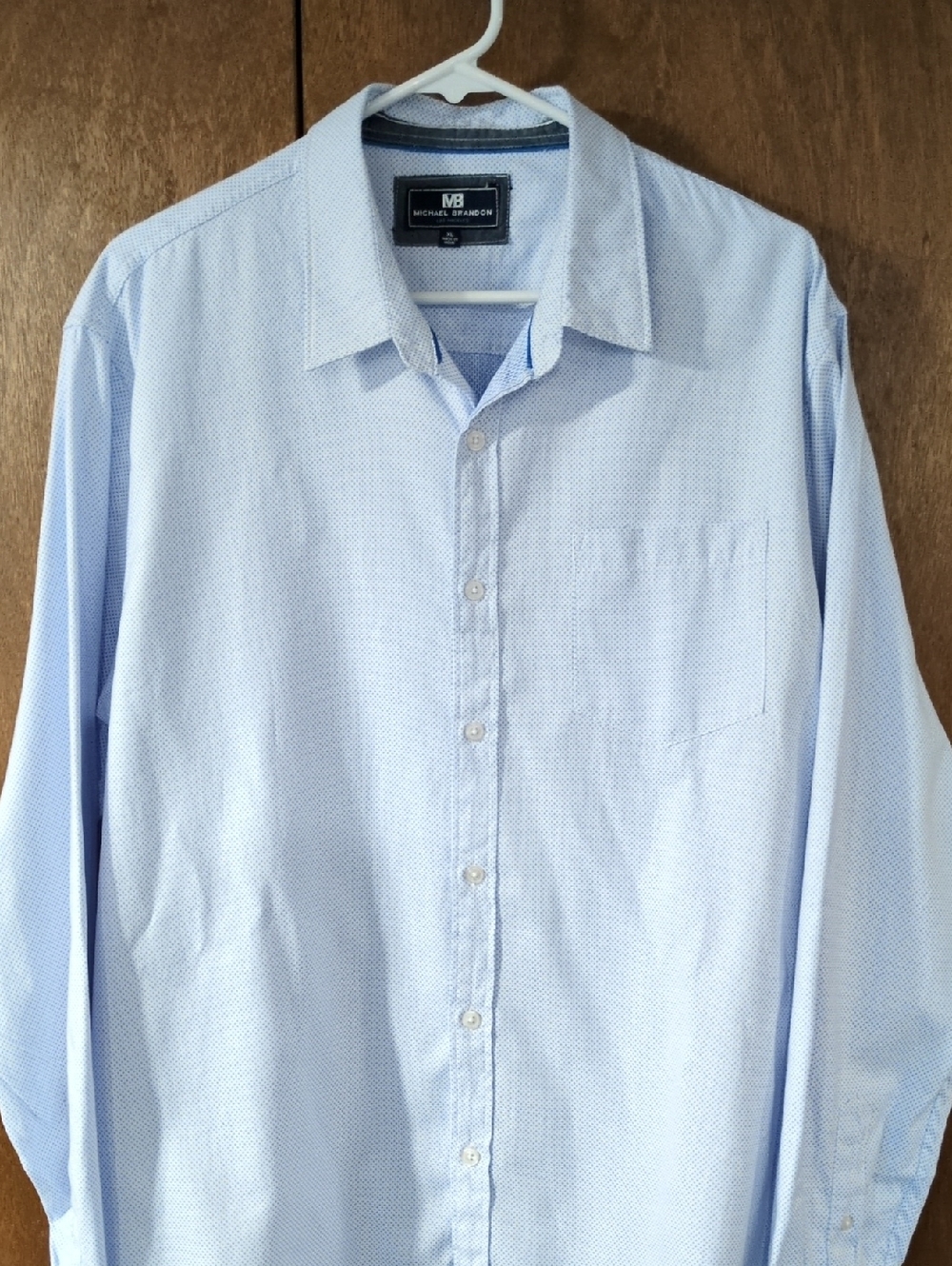 Michael Brandon Light Blue Men's Long-Sleeve Dress Shirt EUC XL
